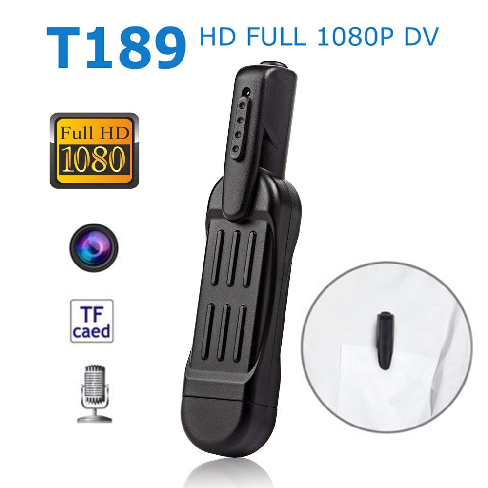 T189 HD 1080P Mini Caméra Micro DV DVR Caméscope Enregistreur Vocal Vidéo Détection de Mouvement Micro Sports Poche Police Cop Cam SQ11